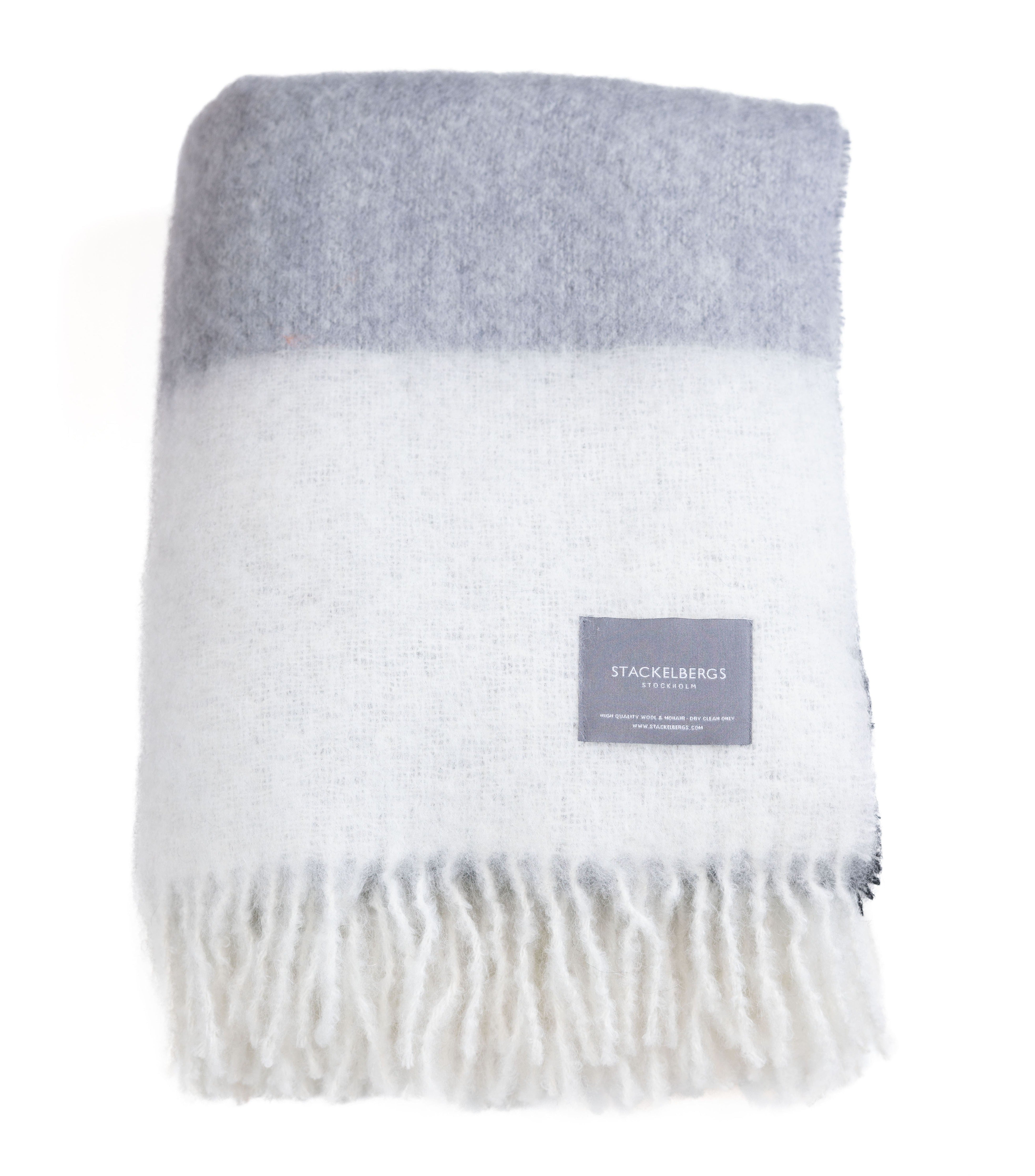 Stackelbergs】 モヘアブランケット| Black, Skiffer & White Stripe